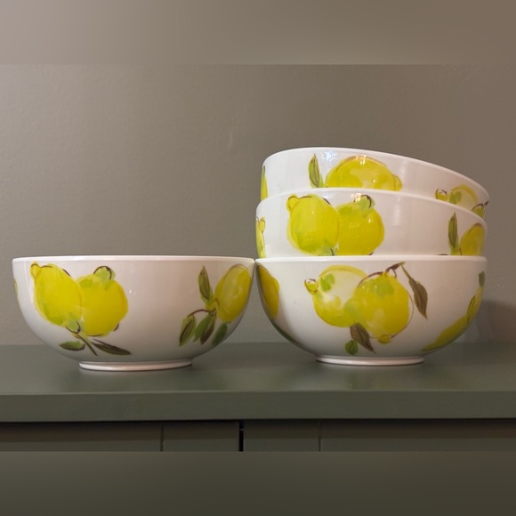 kate spade Other - Kate Spade Melamine Lemon Cereal Bowls Set Of 4 Good Condition